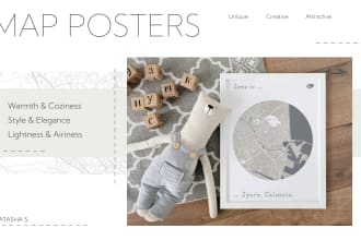 create a unique modern elegant map poster for home decor