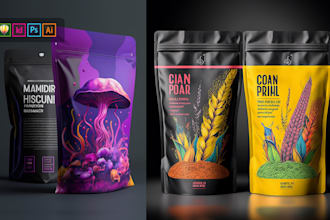 create pouch packaging design, food packaging, kraft packaging design