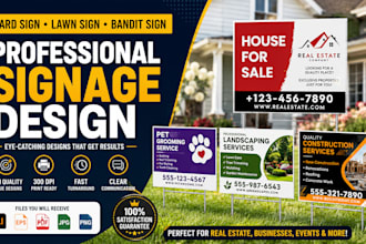 design yard sign, lawn sign, bandit sign and signage design