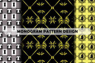 design monogram pattern, logo pattern and camouflage pattern
