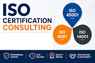 provide iso 9001, 14001, 45001, 13485,27001 certification consulting