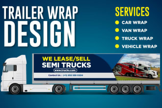creative box truck truck , trailer wrap , food truck any vehicle wrap design