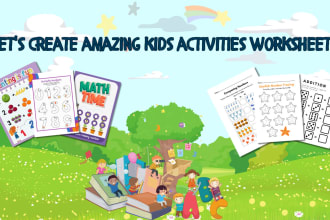 create custom activity books, english and math worksheets for kids