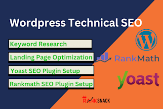 do wordpress techincal SEO with yoast or rankmath plugin