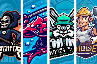 design mascot sports logo for team, event, league, tournament, competition
