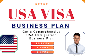 write a USA visa business plan for e1 e2 eb2niw l1 and h1b visa