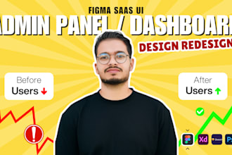design redesign figma admin panel, dashboard saas UI
