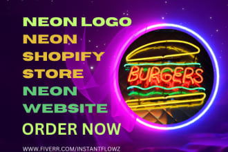 design neon sign shopify store neon logo neon led light neon sign website