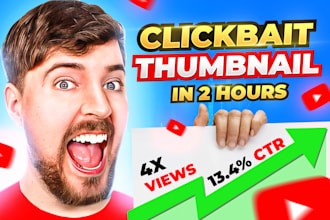 design catchy clickbait youtube thumbnail