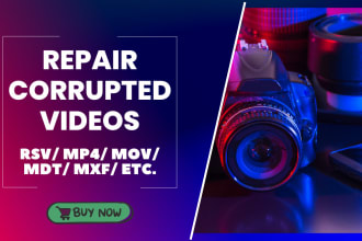 repair corrupted rsv, mp4, mdt, dat, mxf, mov, etc videos