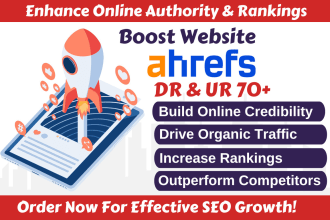 increase website ahrefs domain rating DR, URL rating 70 plus