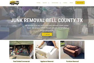 design junk removal website dumpster website waste removal website