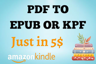 convert pdf to epub or kpf for amazon kdp