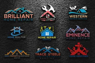 make unique home repair, remodeling, painting, handyman logo
