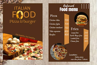 design restaurant menu , price list and food menu design