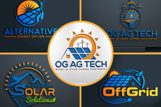 design solar, solar panels, electrical, power and eco energy logo