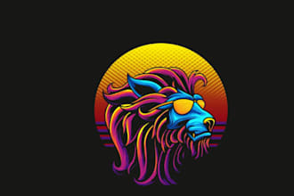 design lion head logo with express delivery