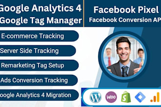 fix or setup ga4, fb pixel, ads conversion tracking via google tag manager