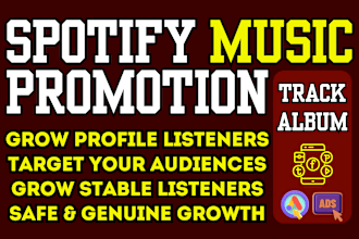 create ads to promote your spotify music, track, and album