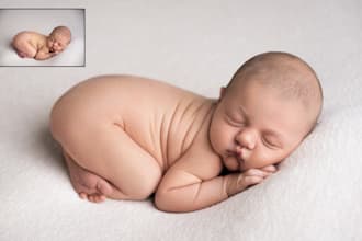 do professional photo retouching for newborn, baby and family photos