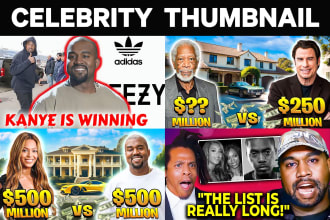 design youtube thumbnail for celebrities, lifestyle, luxury