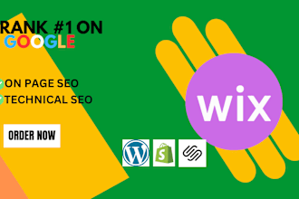 optimize website onpage technical SEO with  wordpress, wix, squarespace, shopify