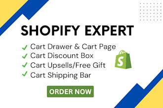 develop a high converting shopify cart drawer and cart page
