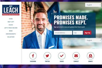 design political campaign website for your political  party with donation