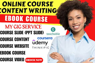 create online course content, curriculum, workbook and elearning course