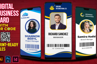 design a mobile digital business card and print ready business card in 6 hrs