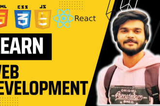 teach you web development javascript , react js and node js
