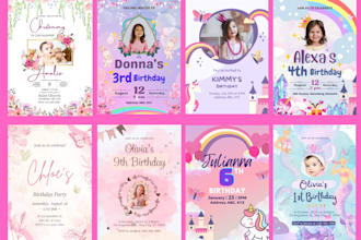 design any invitation card, wedding, birthday, party baby shower etc