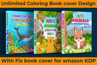 unlimited coloring book cover design for amazon KDP
