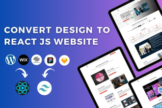 convert figma to react, event website, ngo consulting website, wedding website