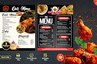 design modern and professional restaurant menu design and logo