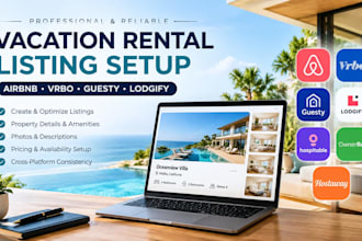 setup listing on airbnb, lodgify, guesty, vrbo, hospitable, ownerrez, hostaway