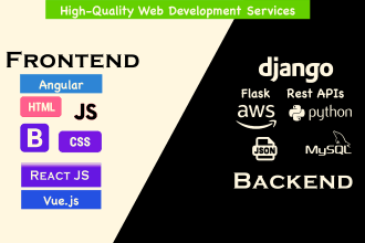 business website, web portfolio with python, django, flask, react, rest API