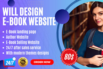 design ebook website, ebook landing page, author website, book sales