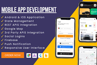 be your flutter front end developer to build android and ios app