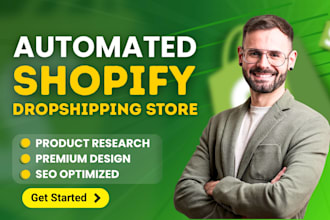create automated shopify dropshipping store, shopify website