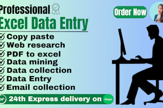 do excel data entry, copy paste, and web research jobs