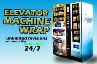 design vending machine wrap,icecream,popcorn machine wrap
