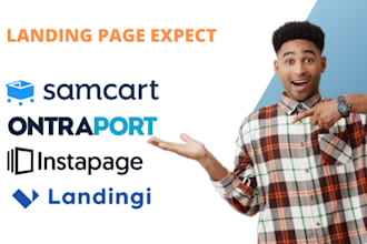 design health landing page with leadific, landingi, jimbo, ontraport and samcart