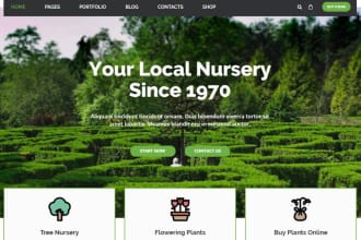 design lawn care, landscaping, gardening, farming, plant, agriculture website