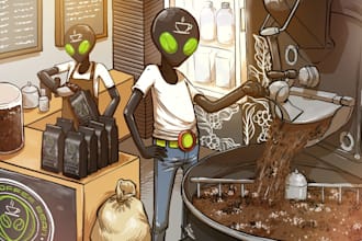 draw cartoon style illustration