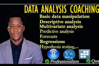 coach or teach you in the use of stata, spss and rstudio for data analysis
