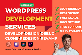 develop modern, responsive wordpress website design