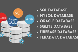 design sql database, mysql database, oracle, sql server and write sql query