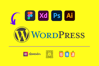convert figma adobe xd PSD ai design to wordpress