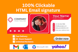 design a responsive and clickable HTML email signature for all devices